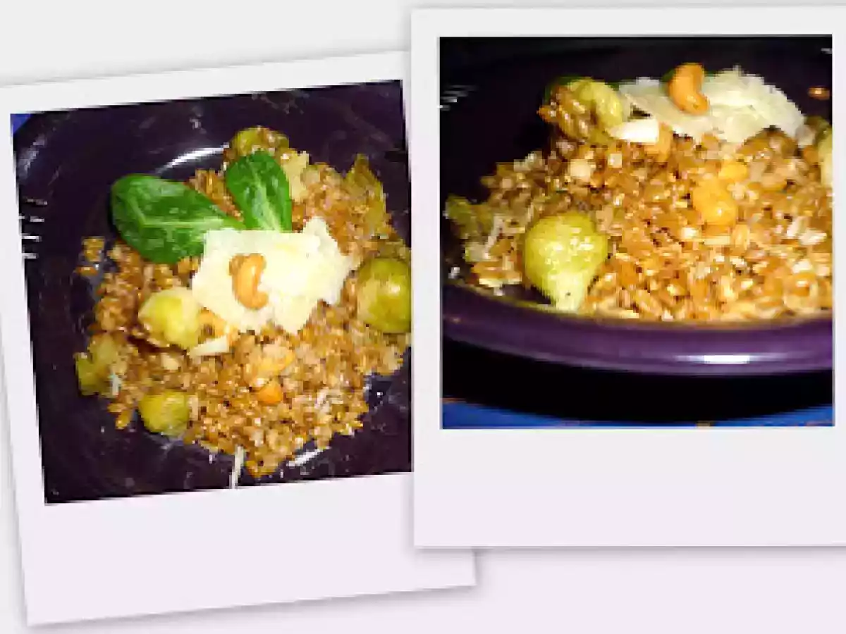 Petit épeautre aux choux de Bruxelles