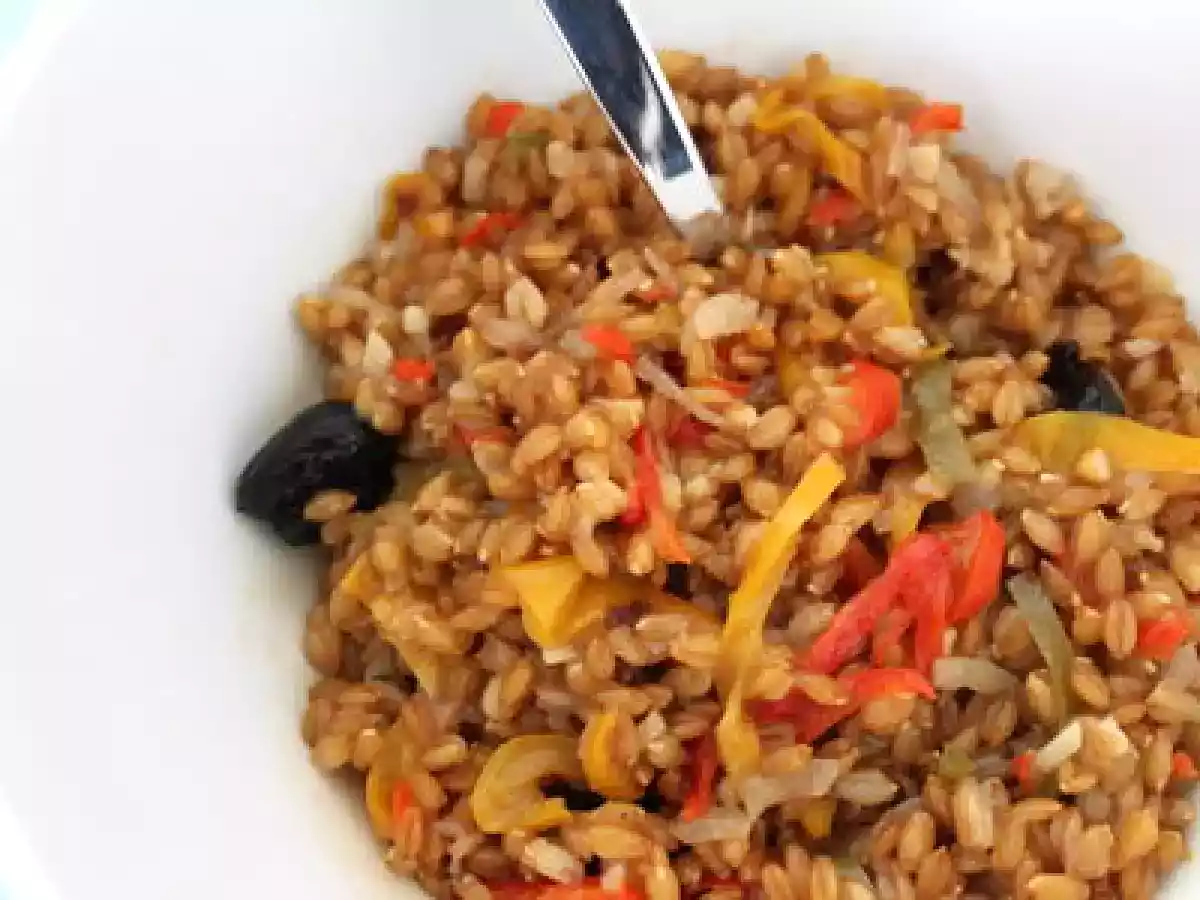 Petit épeautre et poivrons