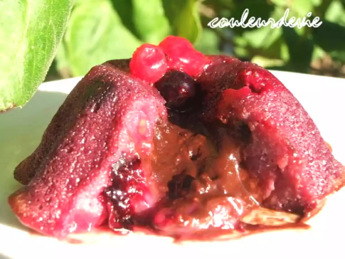 Petit moelleux aux fruits rouges, coeur coulant chocolat noir - photo 2