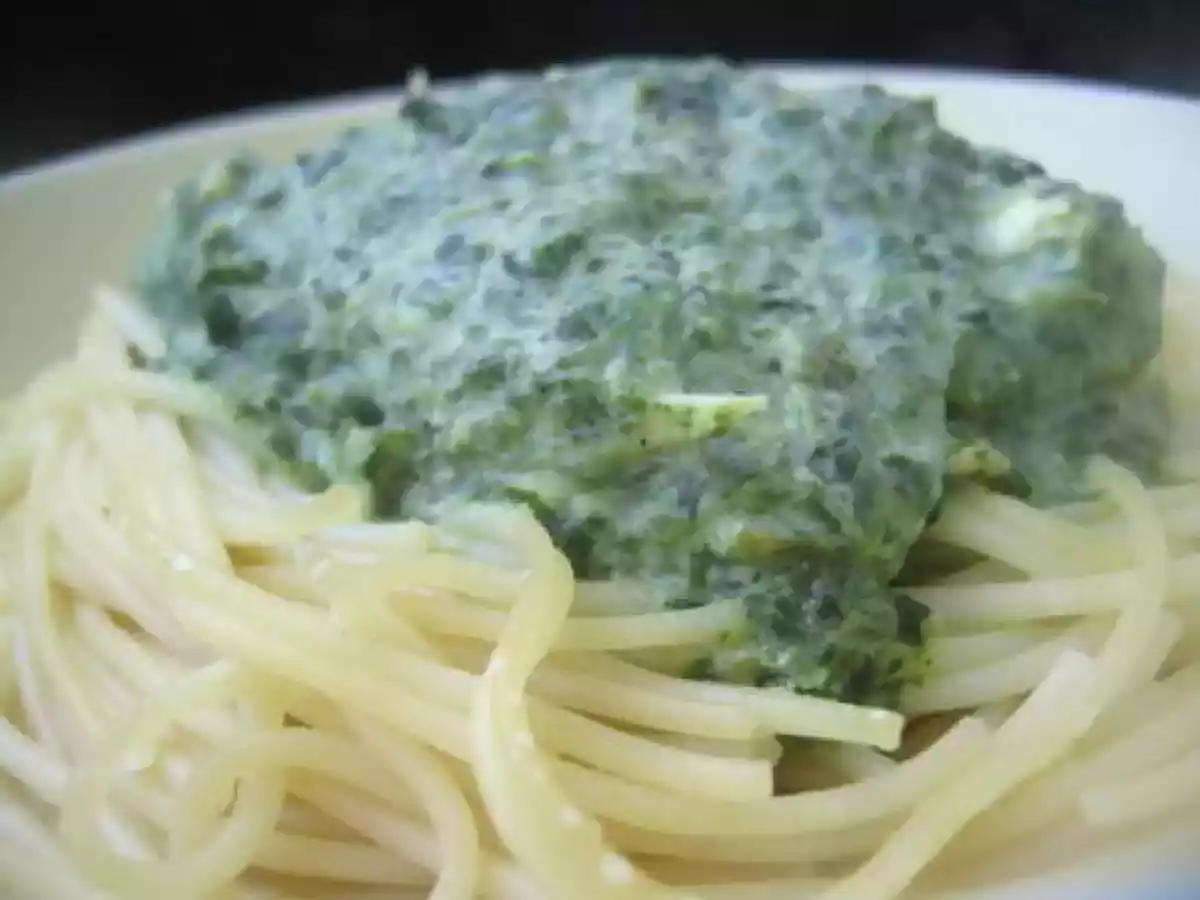 Petite sauce Epinards/Chèvre pour une envie de pâtes....