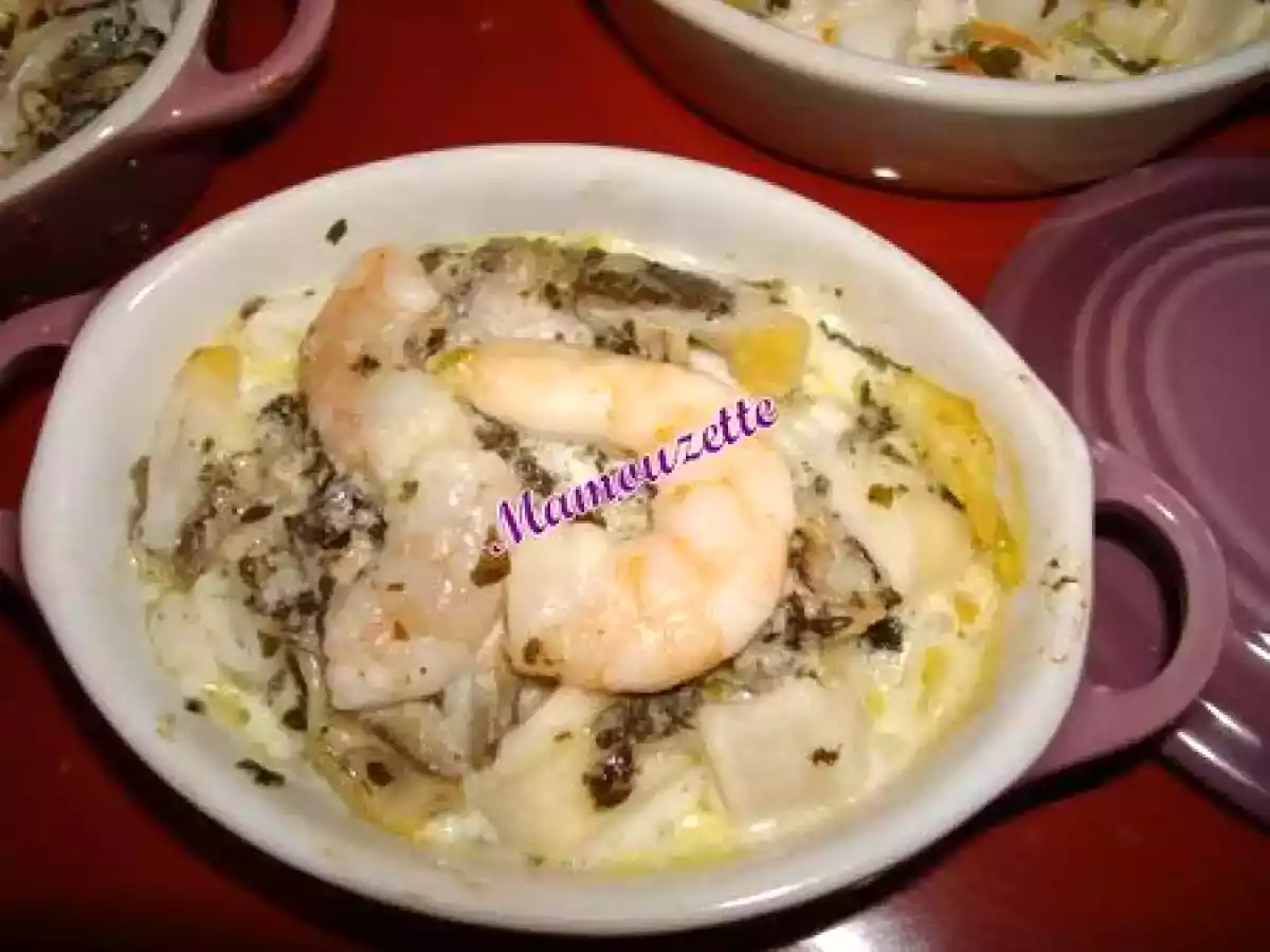 Petites cocottes aux fruits de mer