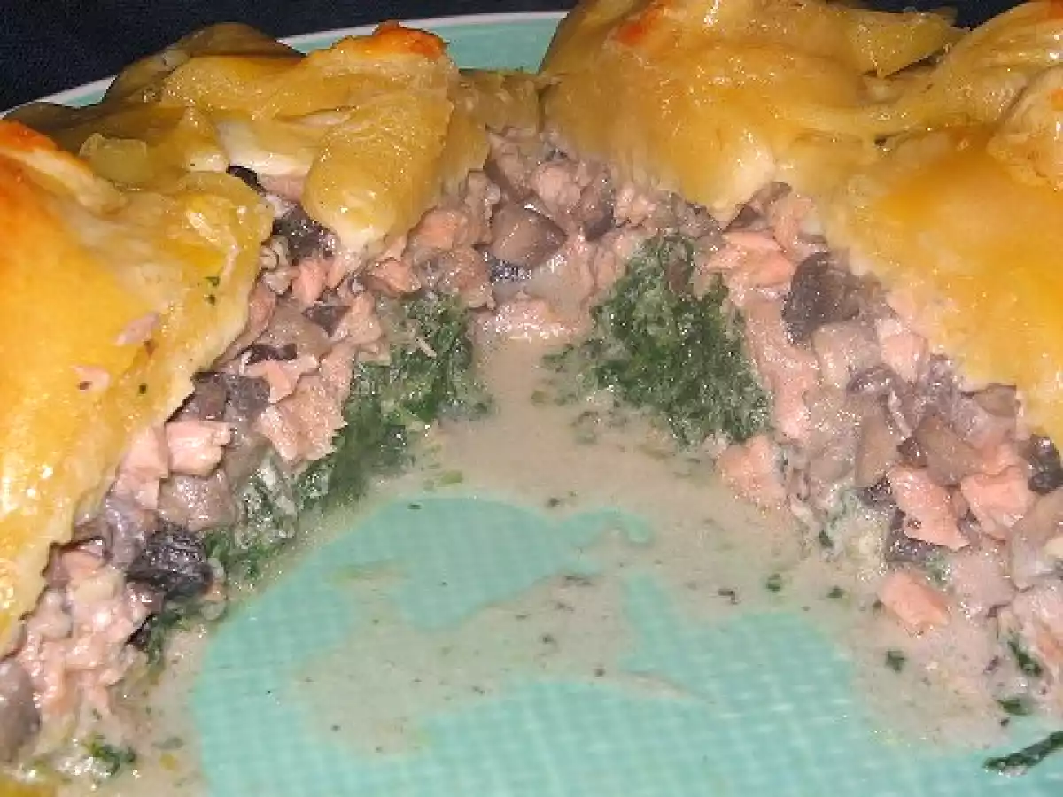 Petites tourtes champignon saumon épinard