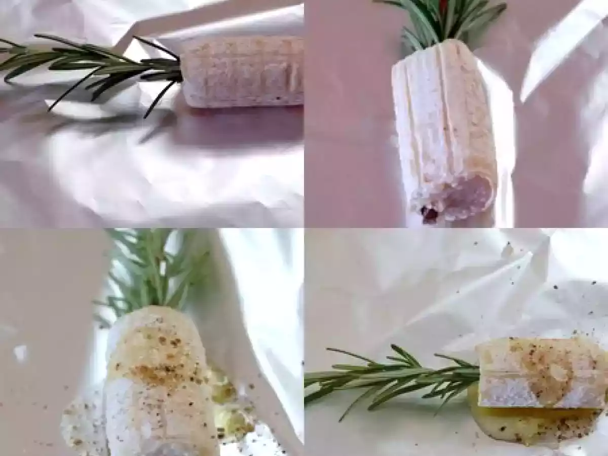 Petits bouchons de chèvre au romarin en papilotte