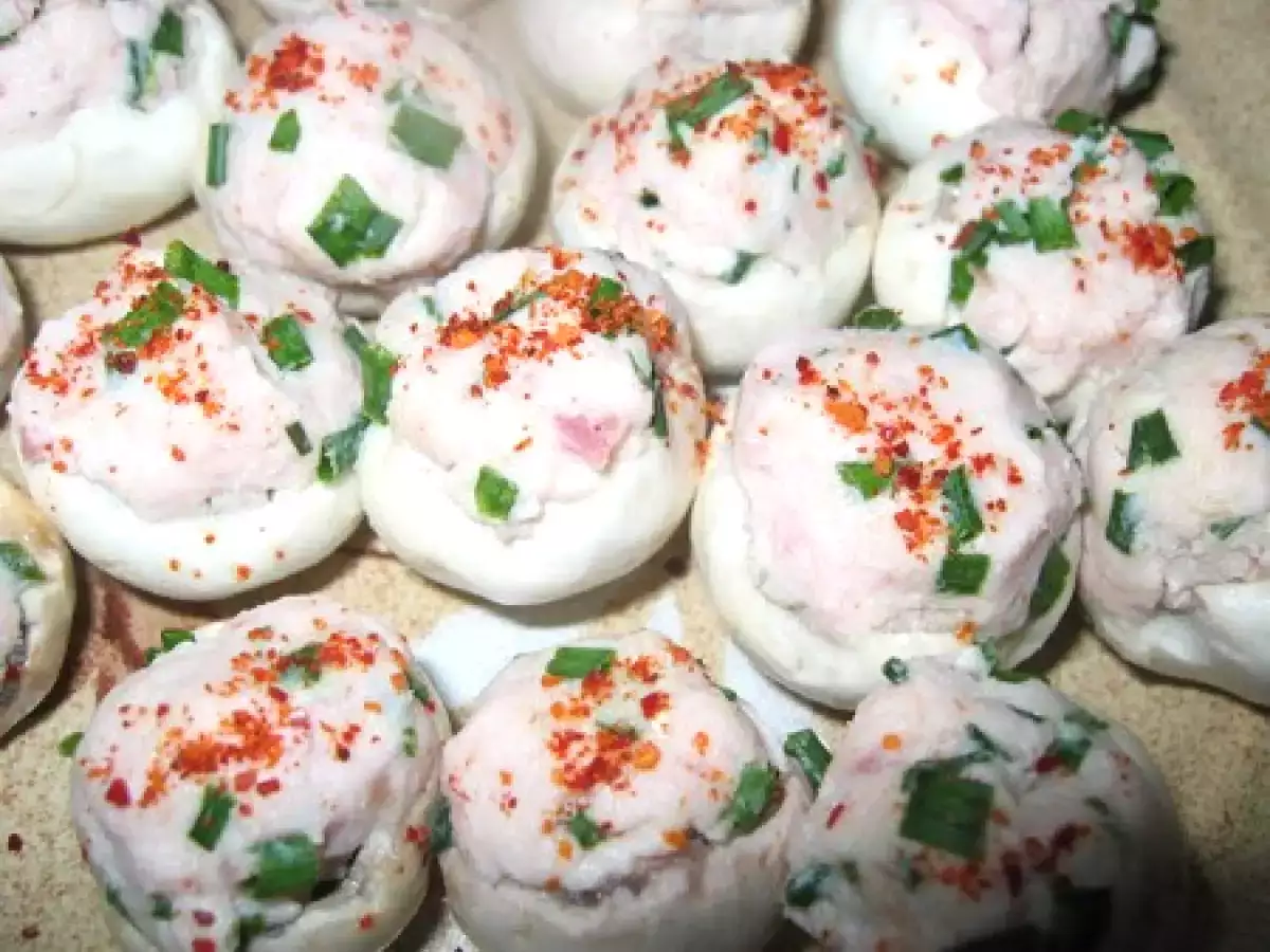 Petits champignons farcis au jambon et au boursin - photo 2