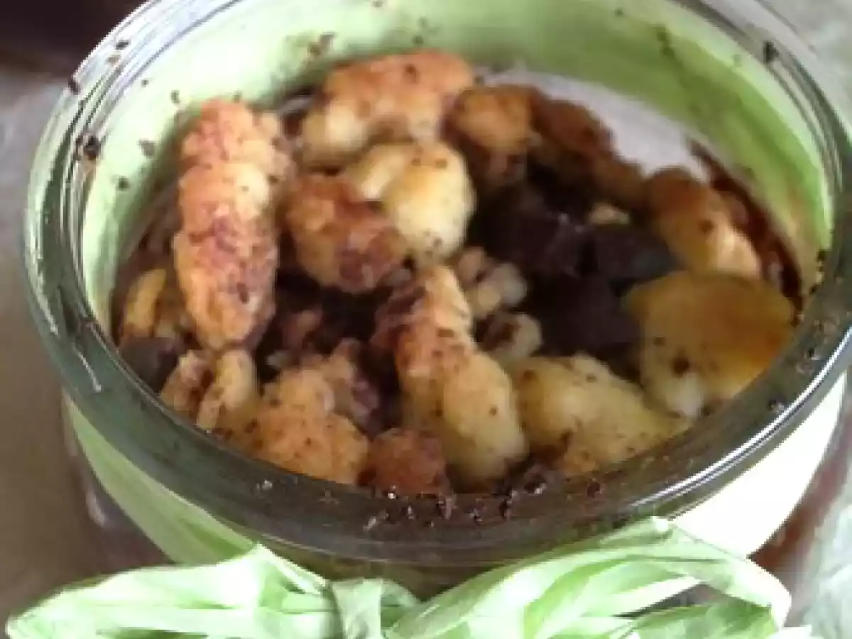 Petits crumbles poires-chocolat, version allégée