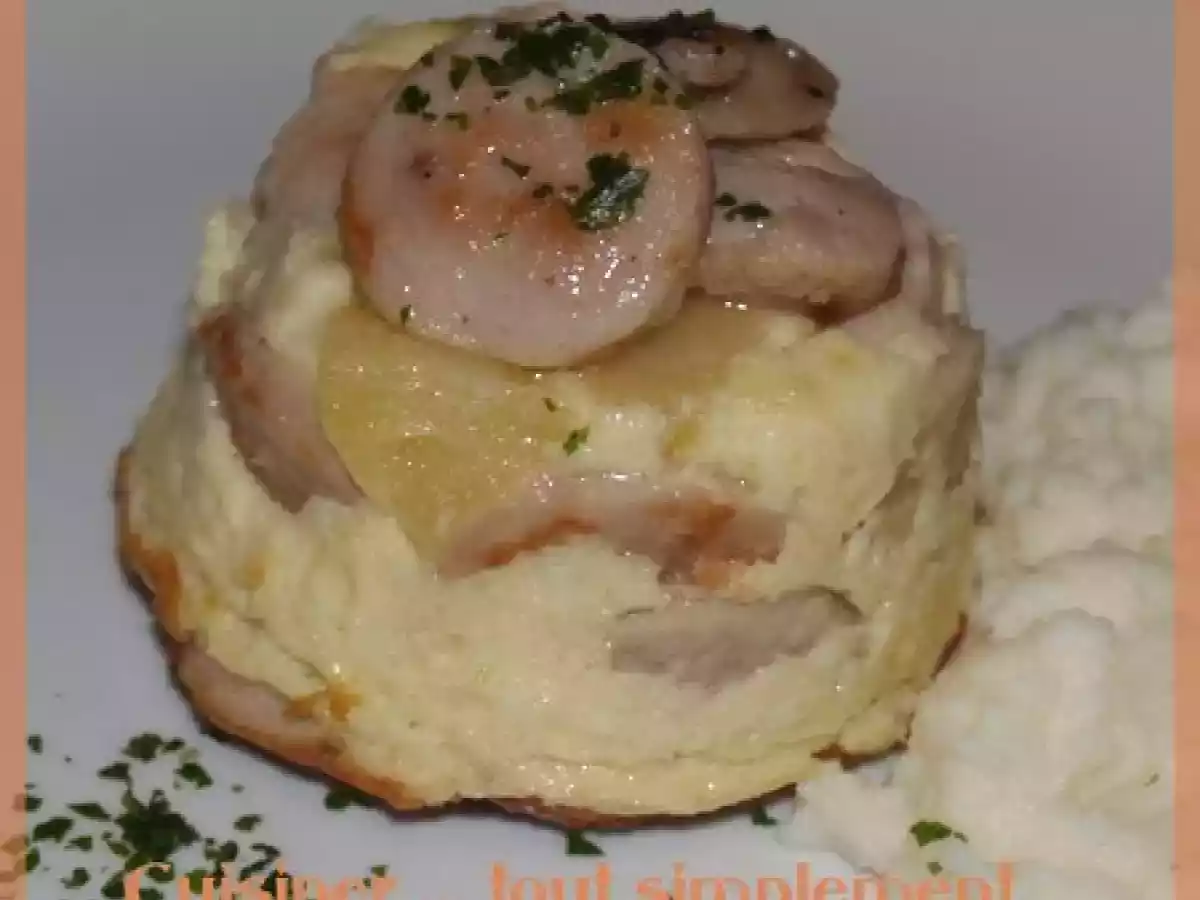 Petits Flans au Boudin Blanc et aux Pommes