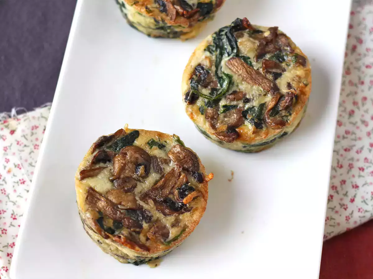 Petits flans aux épinards et aux champignons - photo 2