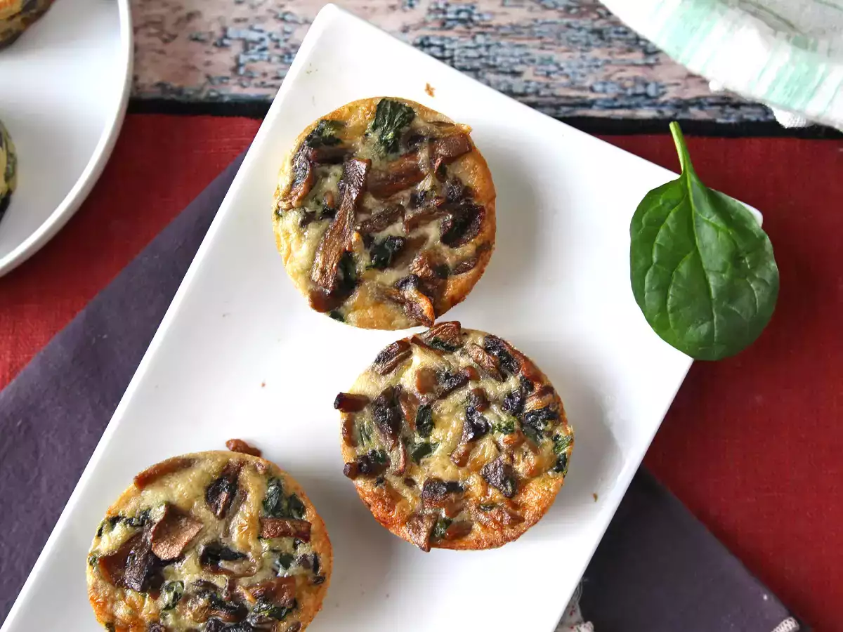 Petits flans aux épinards et aux champignons - photo 3