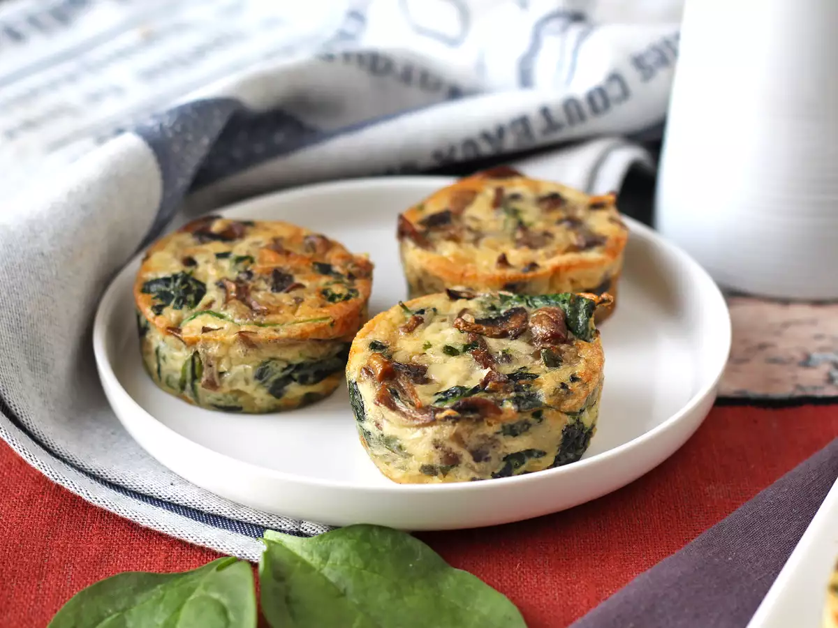 Petits flans aux épinards et aux champignons - photo 4