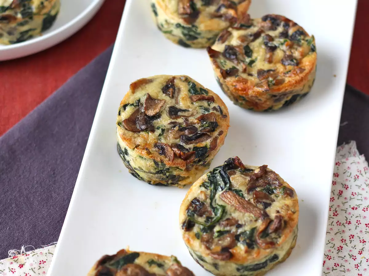 Petits flans aux épinards et aux champignons - photo 6