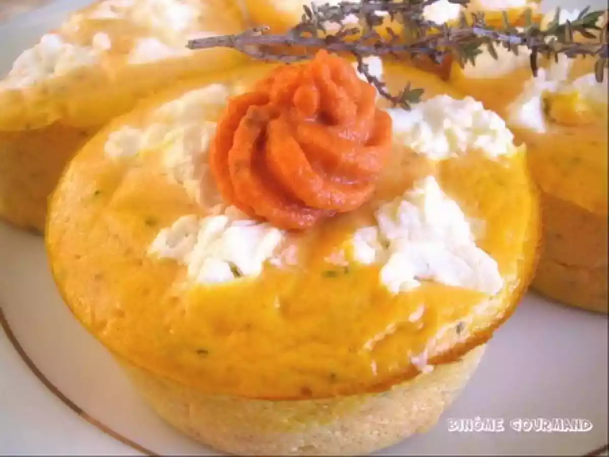 Petits flans de carottes au chèvre frais