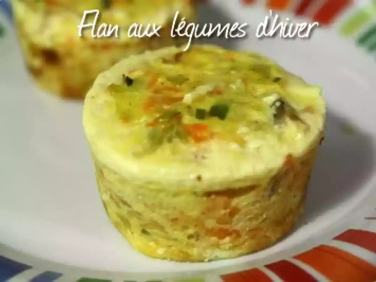 Petits flans de légumes d'hiver au poulet