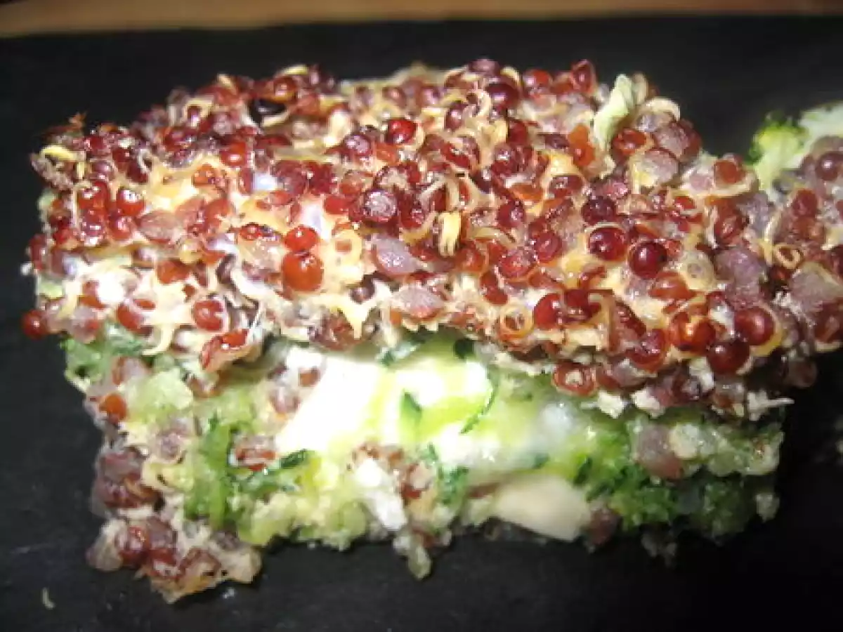 Petits Flans de Quinoa rouge/Courgettes au coeur fondant de chèvre