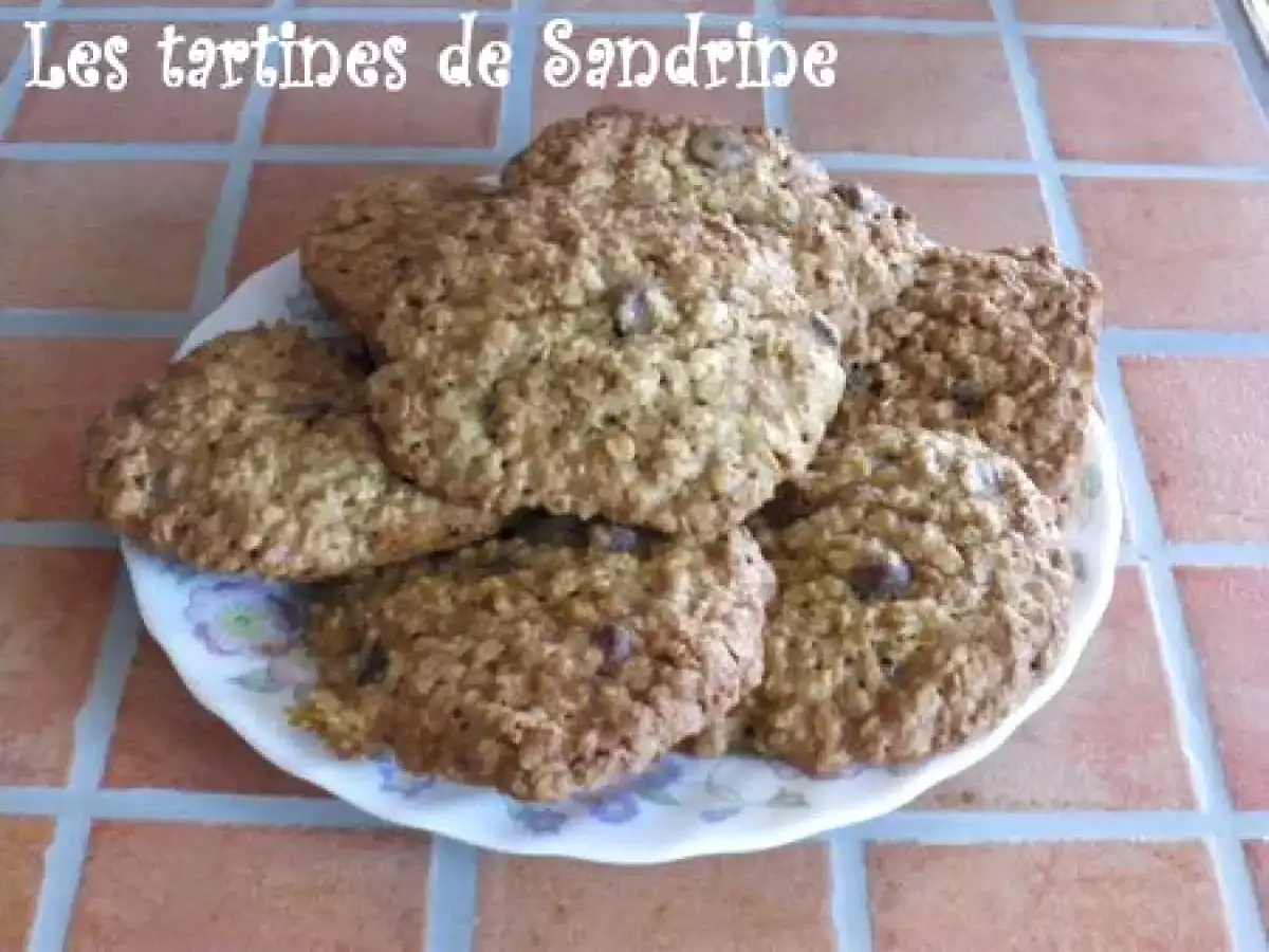 Petits gâteaux aux pépites de chocolat et flocons d'avoine.