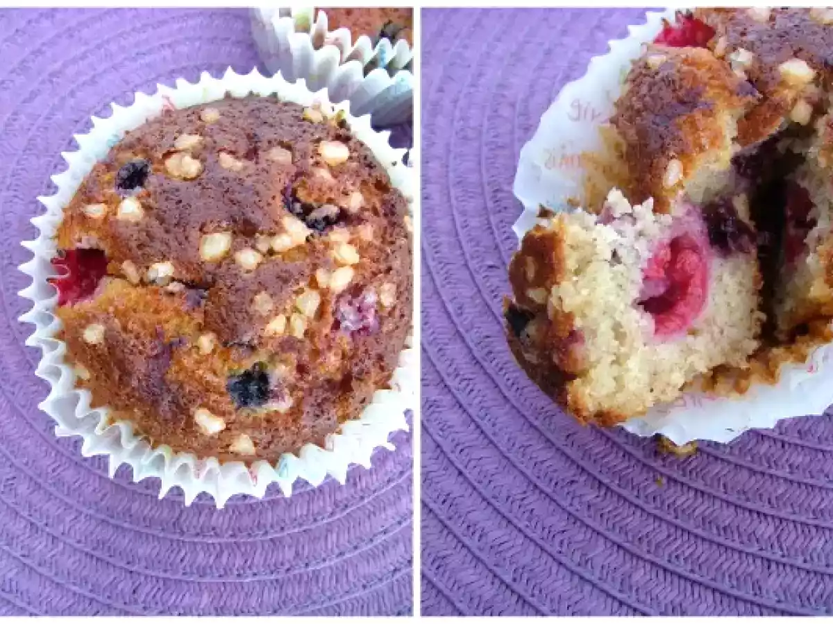 Petits gâteaux moelleux aux bananes & fruits rouges - photo 3