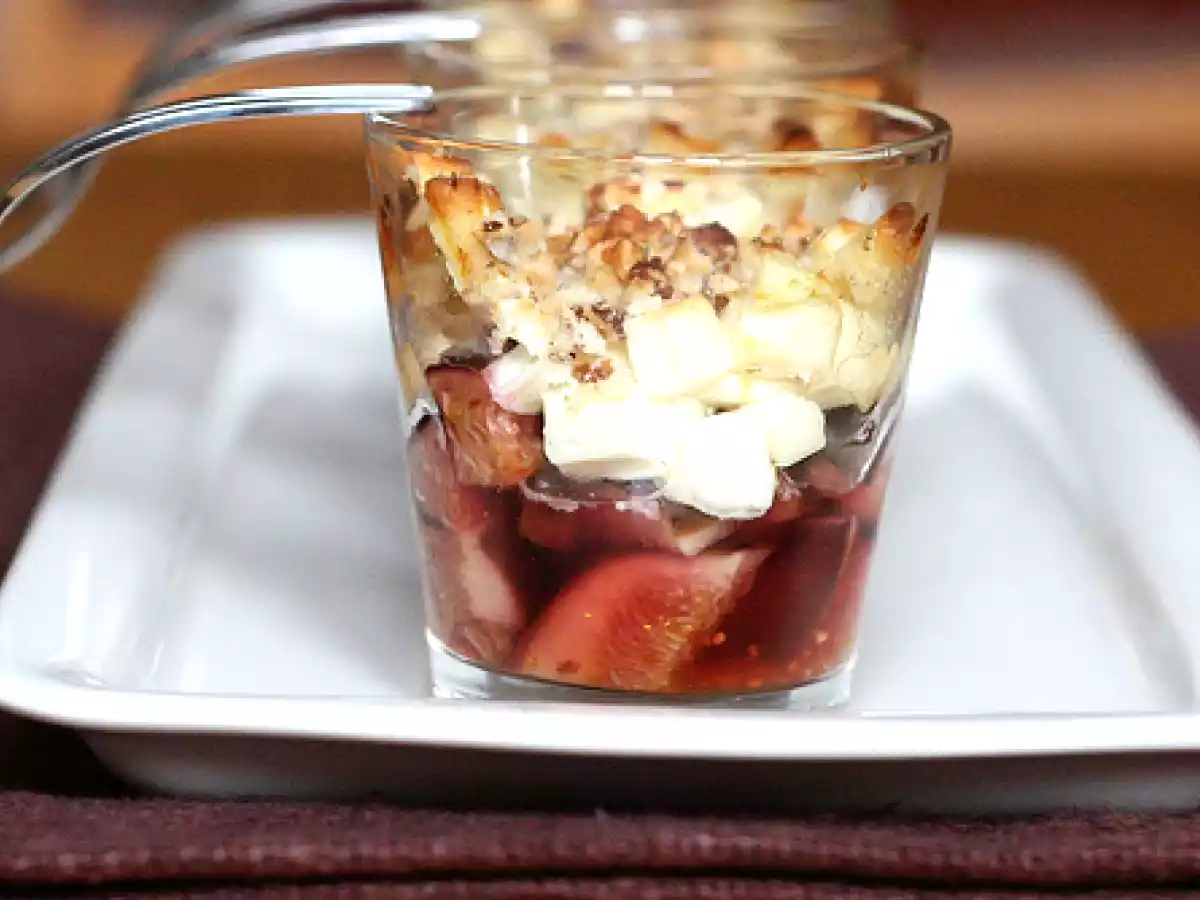 Petits gratins de figue, chèvre & noisette au miel