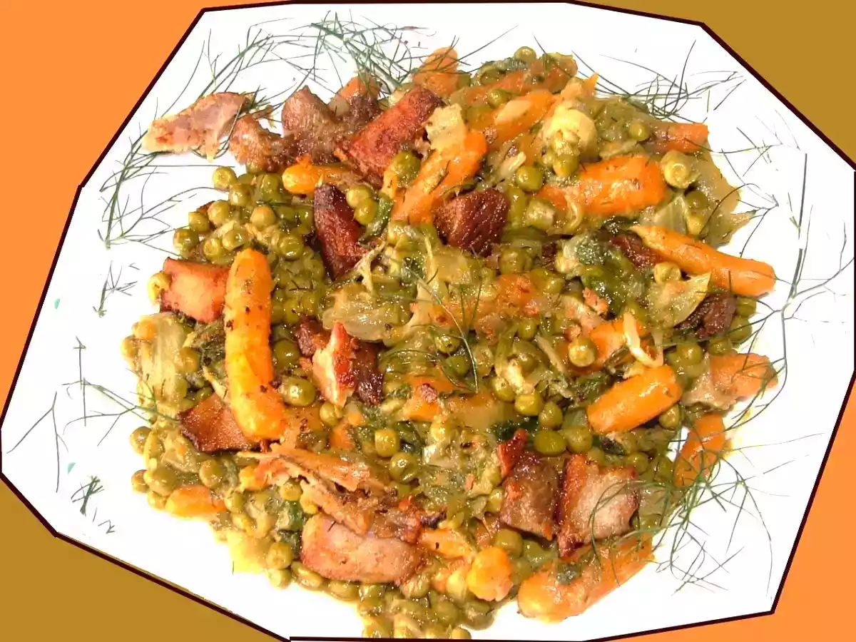 Petits pois carottes -salade à laneth (à la française modifiée)