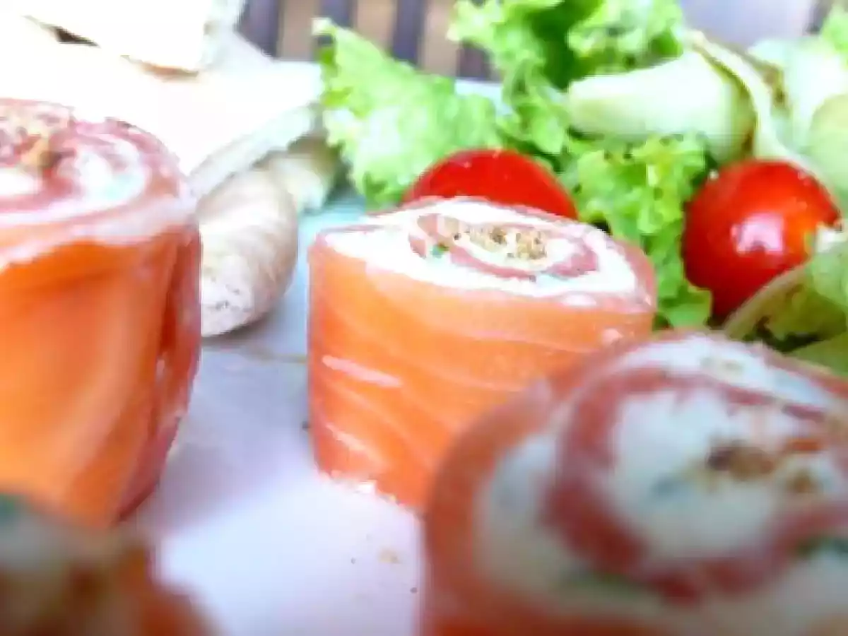 Petits roulés de saumon au wasabi
