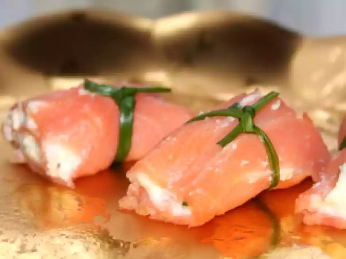 Petits roulés de saumon fumé au fromage frais