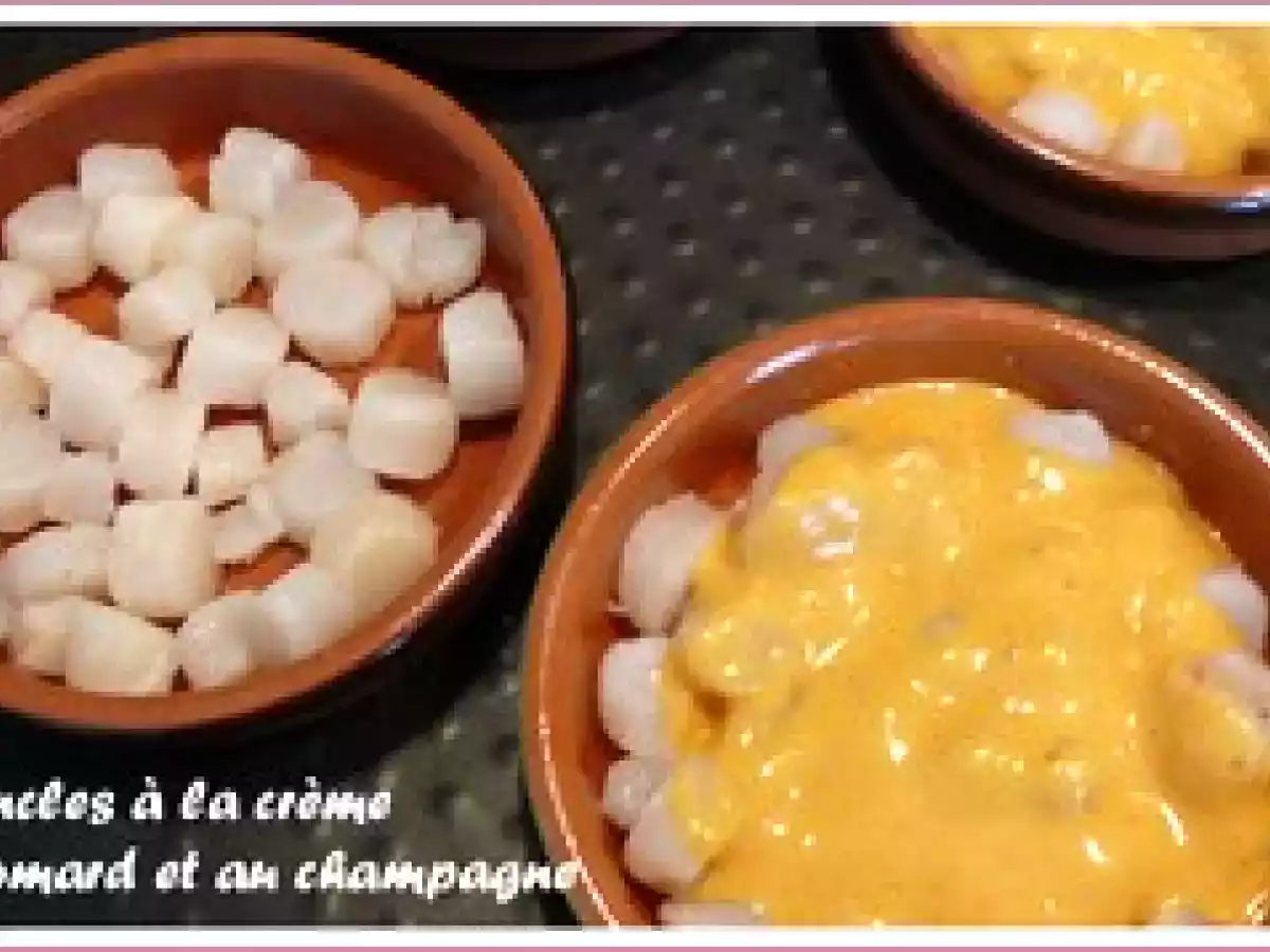 Pétoncle à la crème de homard et au Champagne, pour une entrée chic de réveillon! - photo 2