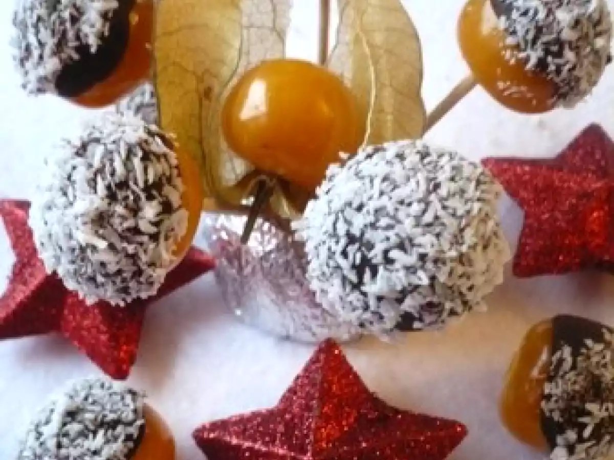 Physalis en habit de chocolat noix de coco
