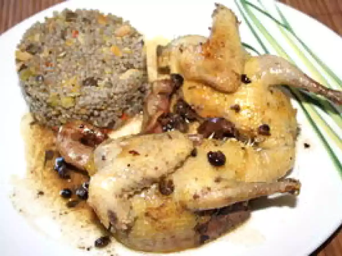 Pigeonneaux farcis aux baies de genièvre