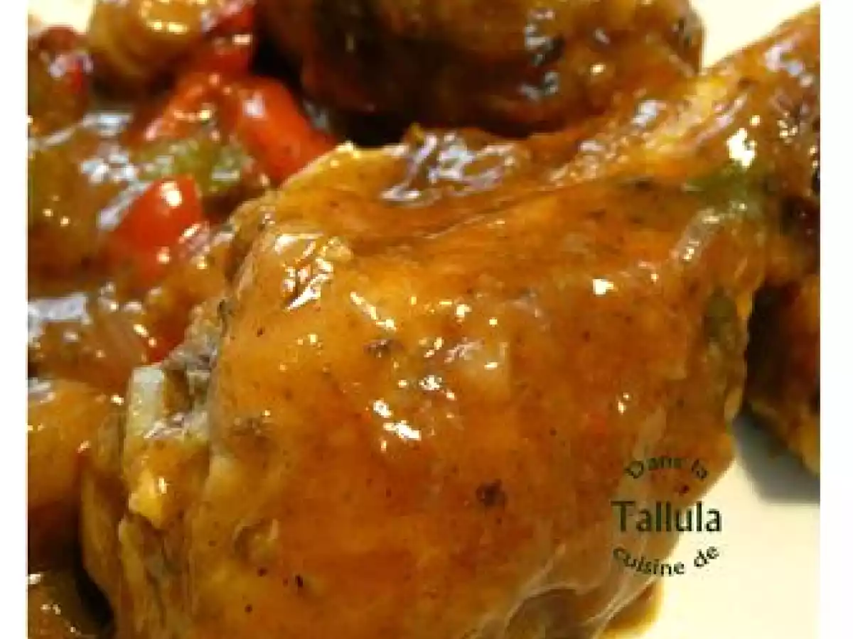Pilons de poulet aux deux poivrons