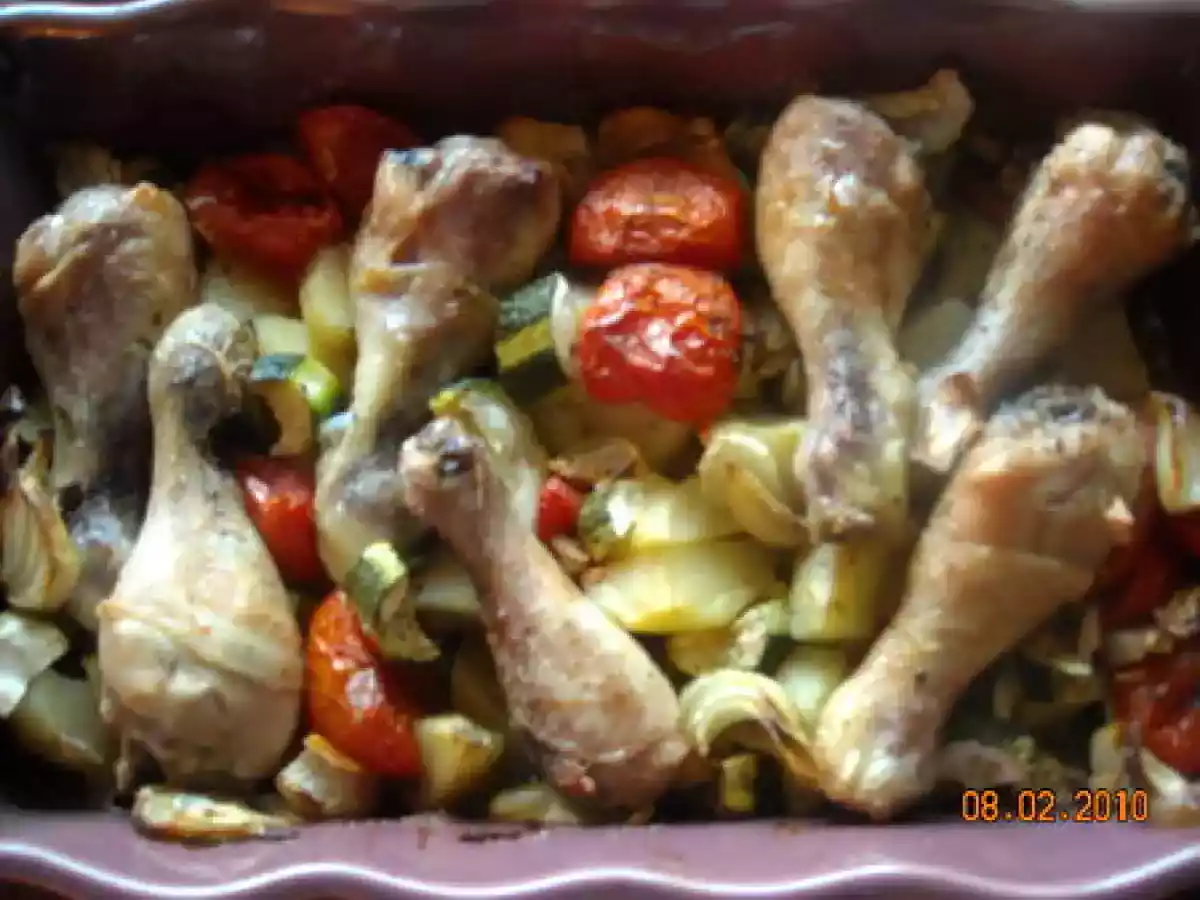 PILONS DE POULET AUX LEGUMES