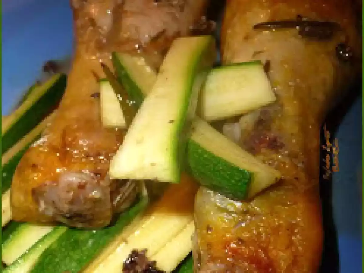 Pilons de Poulet Rôtis en Cocotte, Courgettes légèrement Croquantes