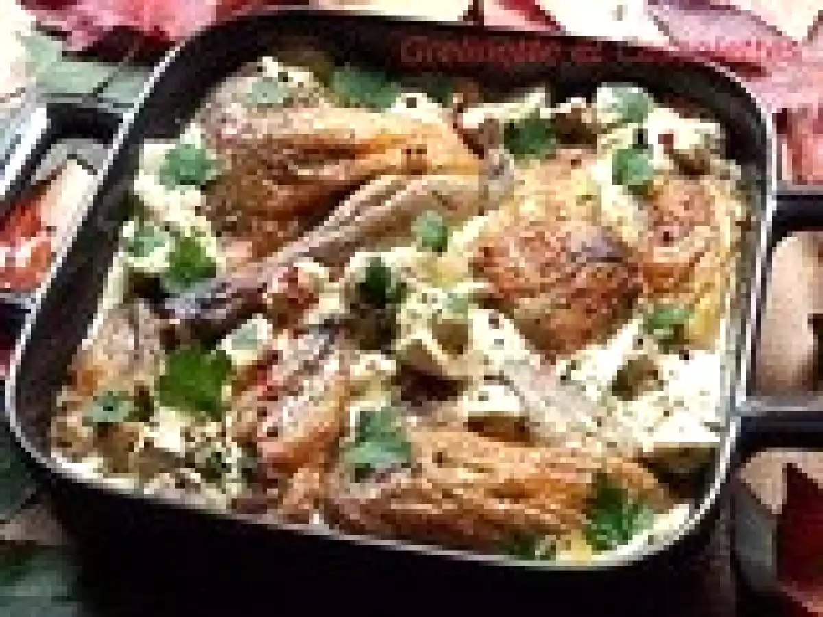 Pintade aux cèpes et à la crème