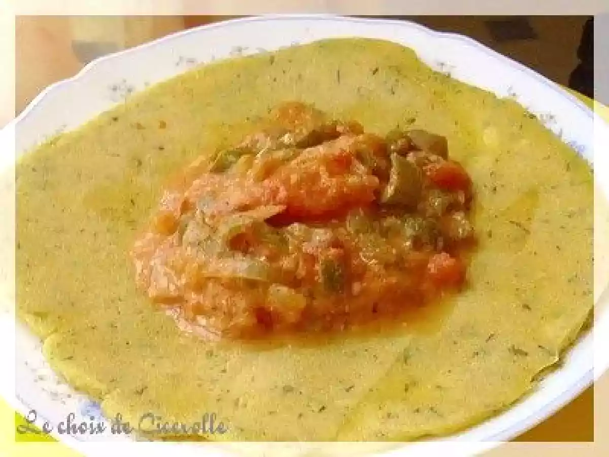 Piperade basquaise sur galette taloa, un régal !