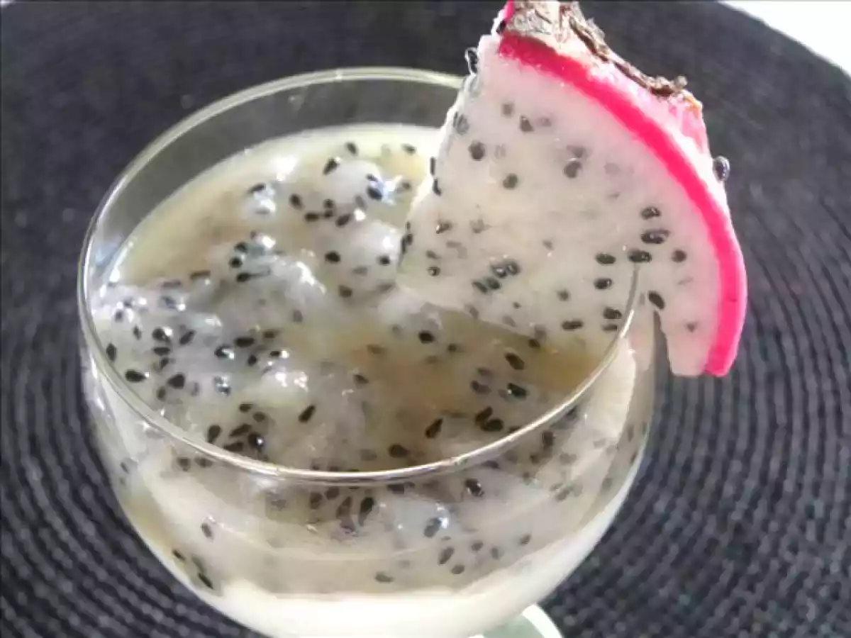 Pitaya caramélisé au sirop de canne-fromage blanc à la vanille Bourbon - photo 2