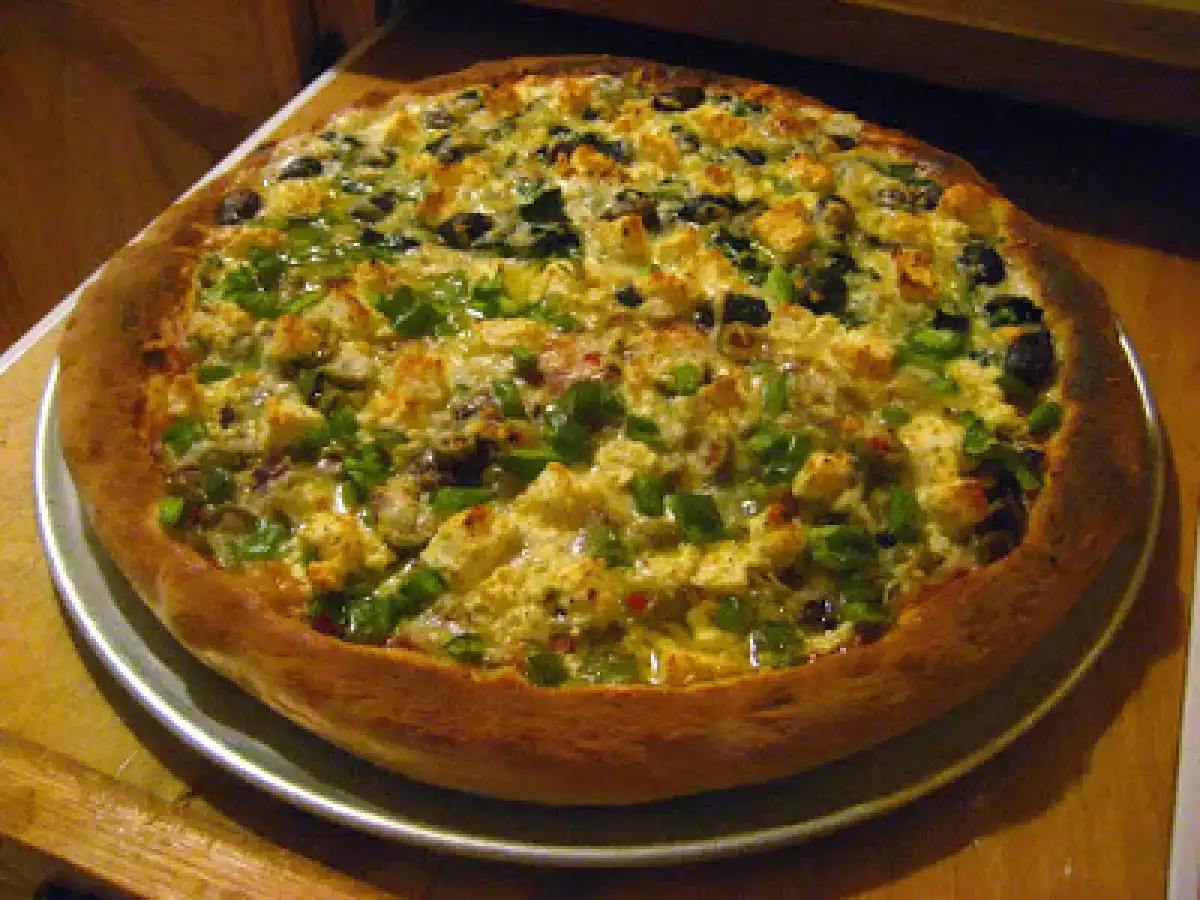 Pizza 15 pouces combo légumes-tomates séchées et crevettes-épinards