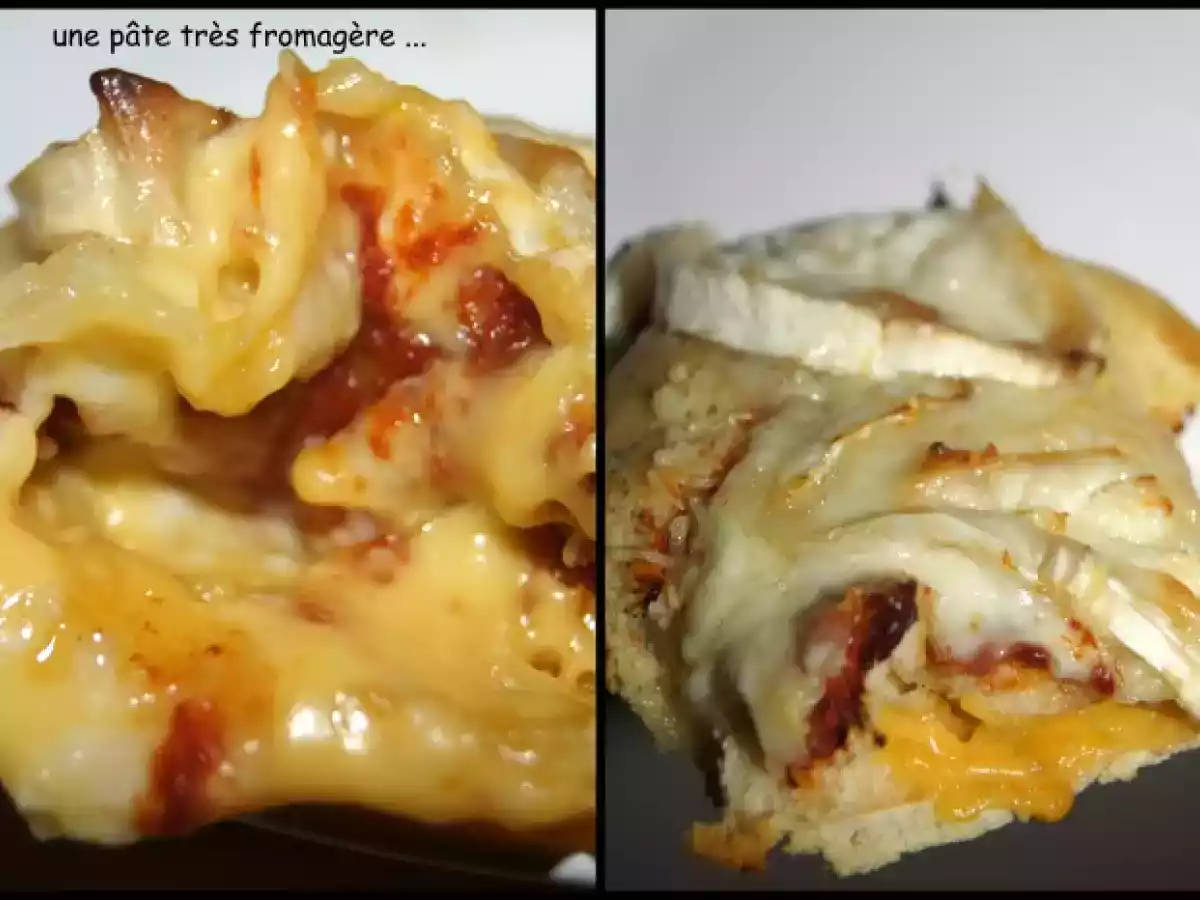Pizza à la pâte moelleuse et épaisse avec le fromage dans la pâte