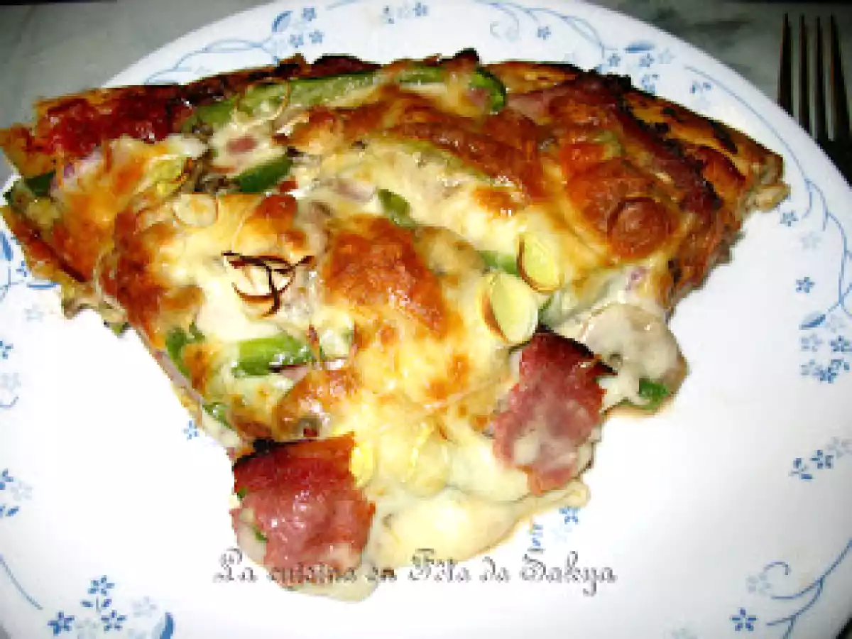 Pizza au boeuf fumé ( Smoked Meat ) et au poireau