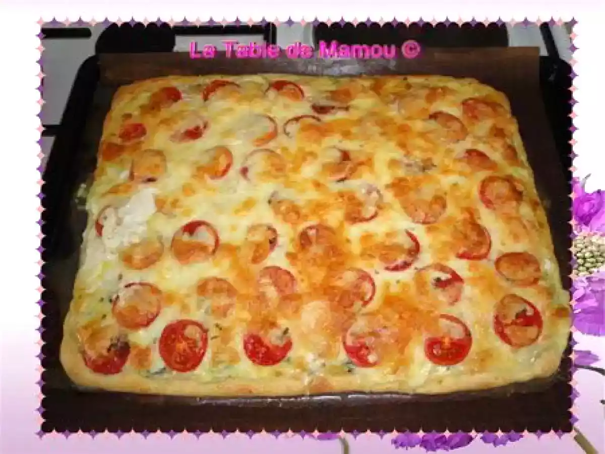 Pizza aux blettes, saumon et crevettes