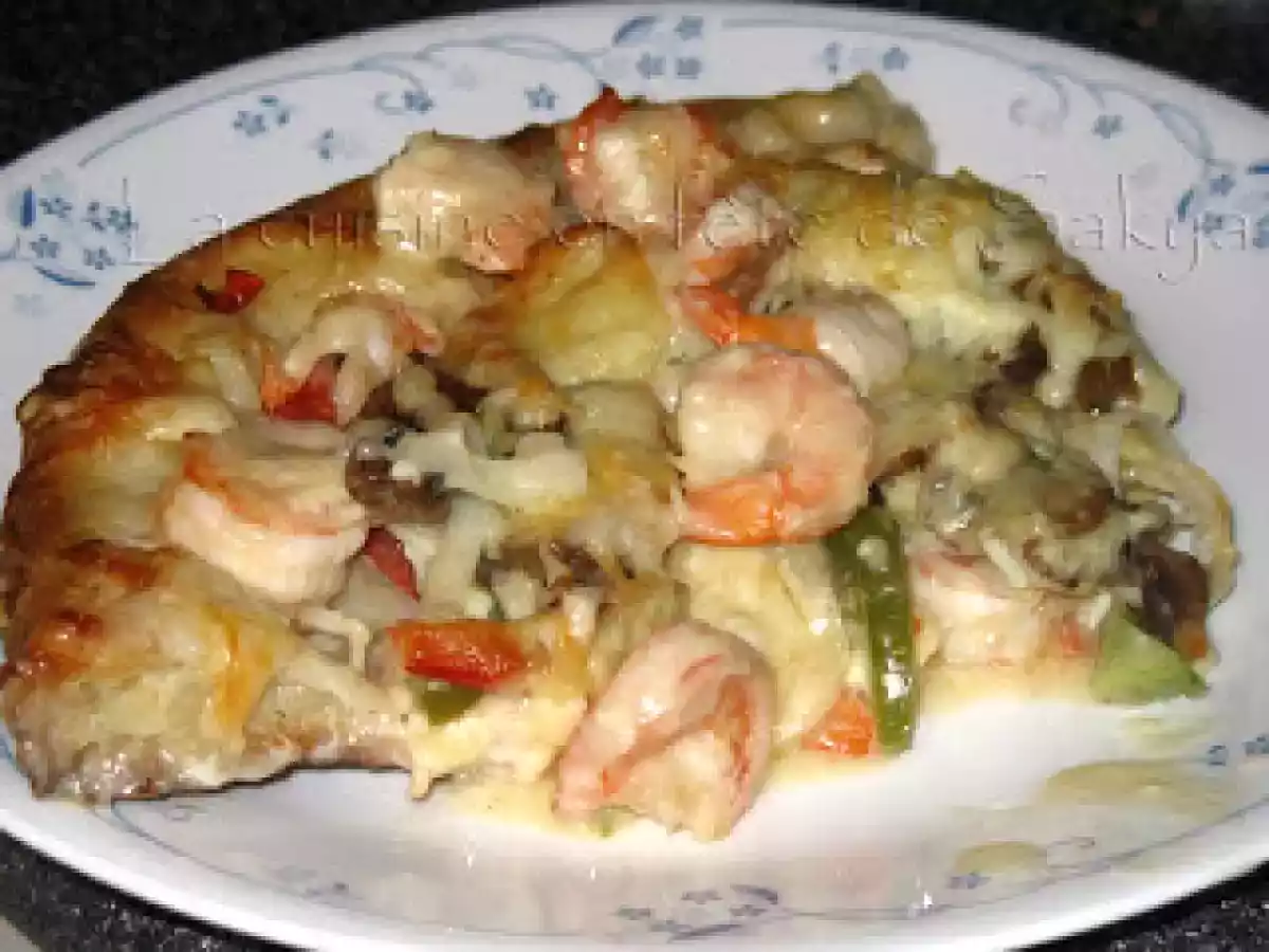 Pizza aux Crevettes et aux Légumes, délicieuse pâte à pizza à la bière MAP