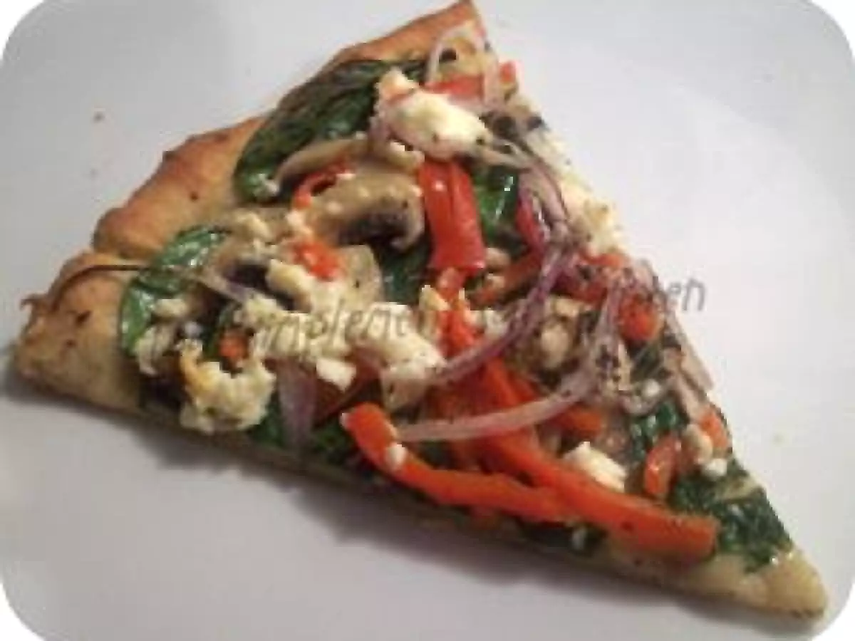 Pizza aux poivrons, oignons rouges et fromage de chèvre SANS GLUTEN - photo 2