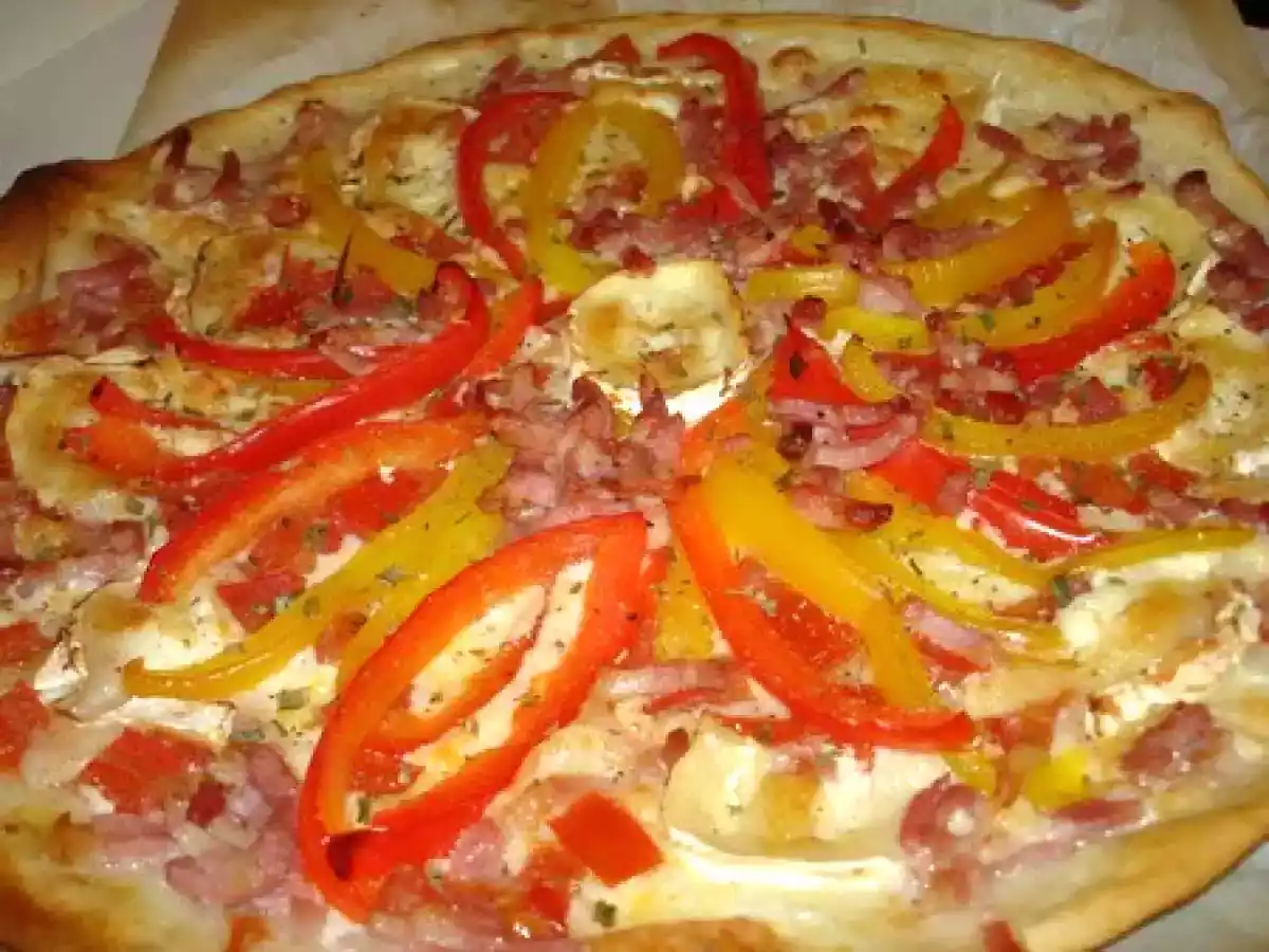 Pizza chèvre poivrons, que même un homme peut faire