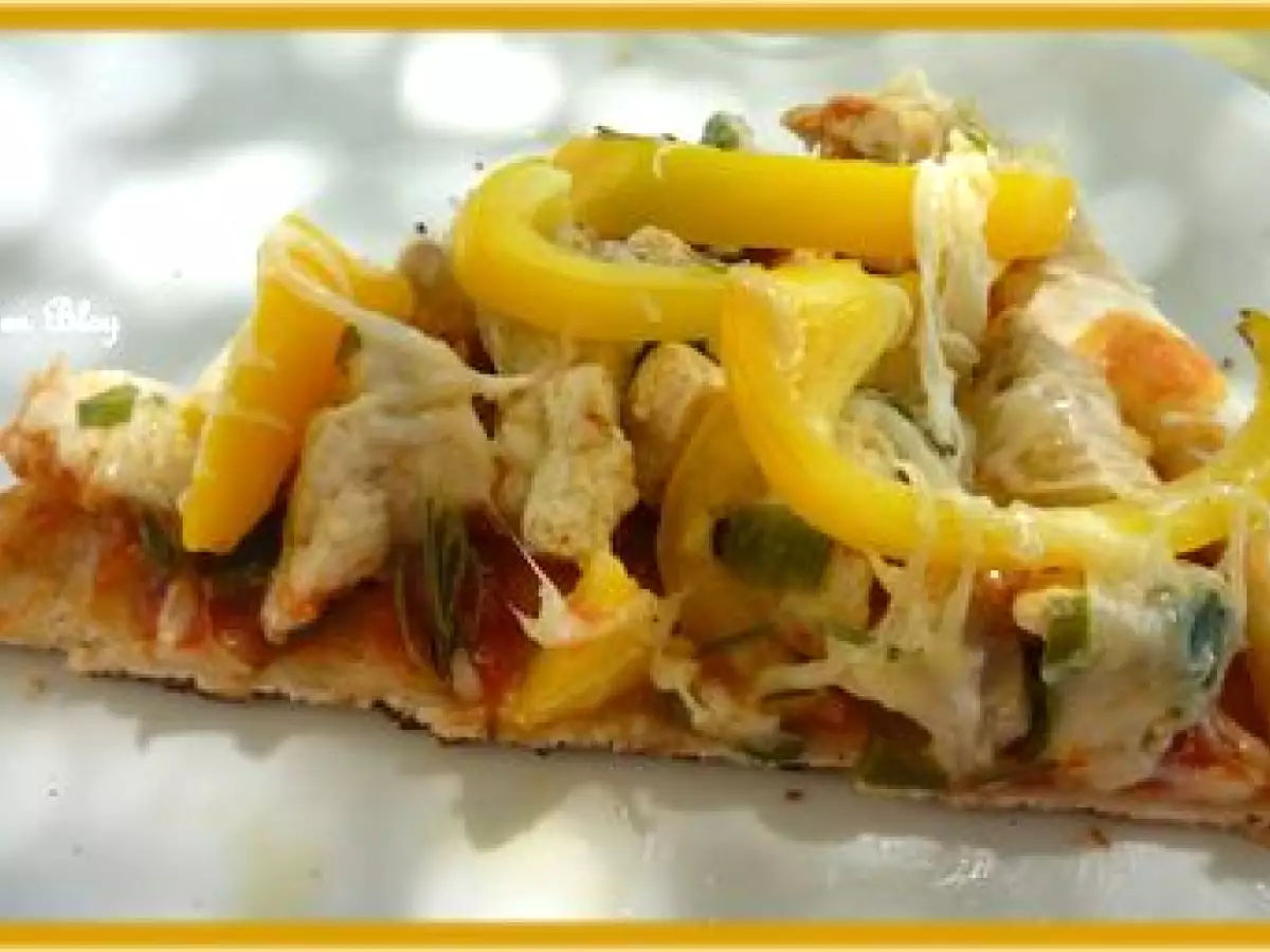 PIZZA INDIENNE AU POULET CURRY ET AUX POIVRONS CUITE AU BARBECUE - photo 2