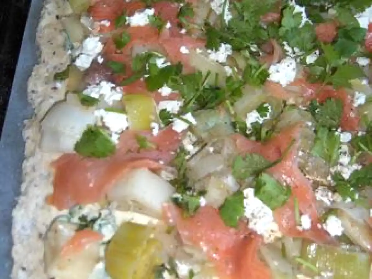 Pizza poireau, saumon, feta - photo 2