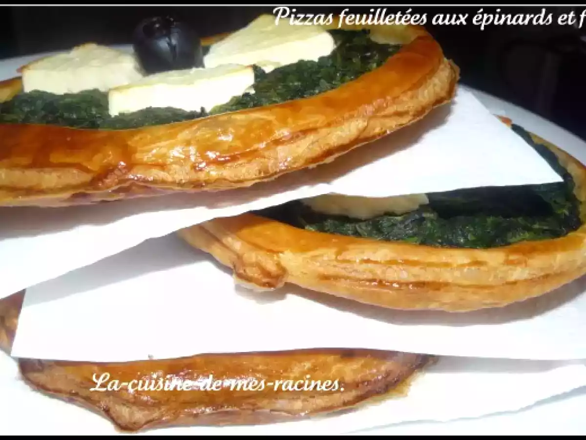 Pizzas feuilletées aux épinards et féta. - photo 2