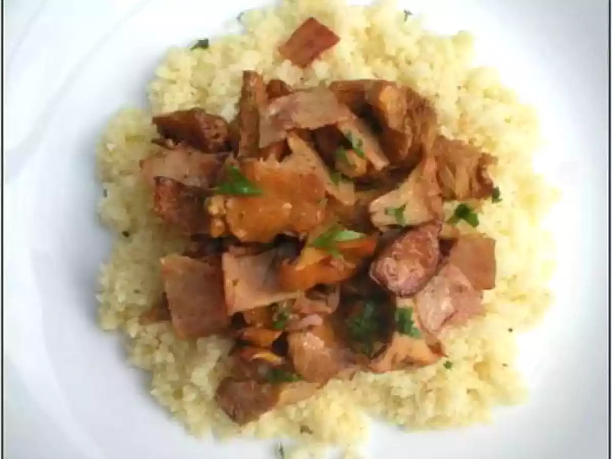 Plat Express - Couscous Jambon et Girolles Poelées