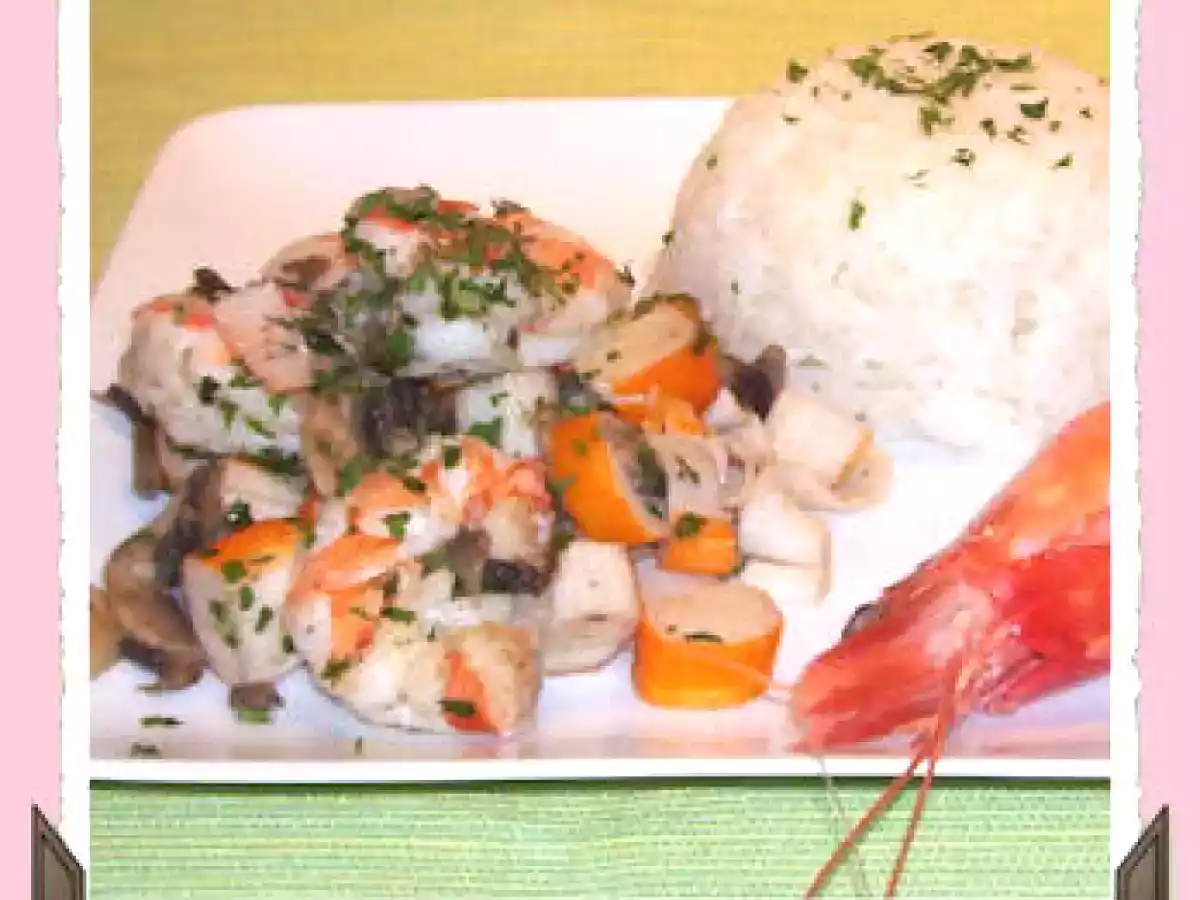 Poêlée au surimi et aux crevettes (2, 5 points)