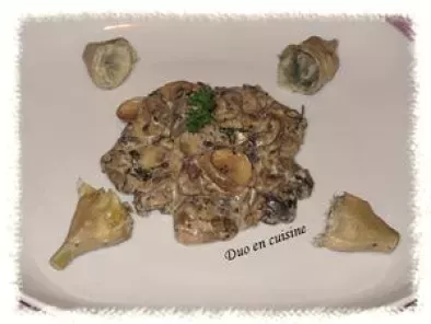 Poêlée d?artichauts poivrade aux champignons de Paris