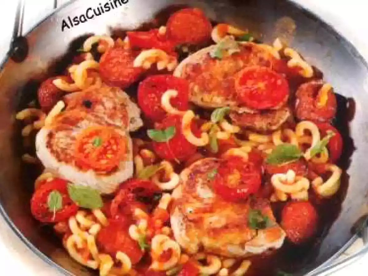 Poêlée d'escalopes de porc aux épices et chorizo