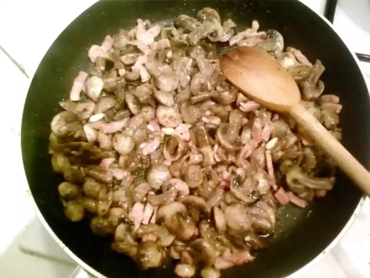 Poêlée de champignons aux lardons