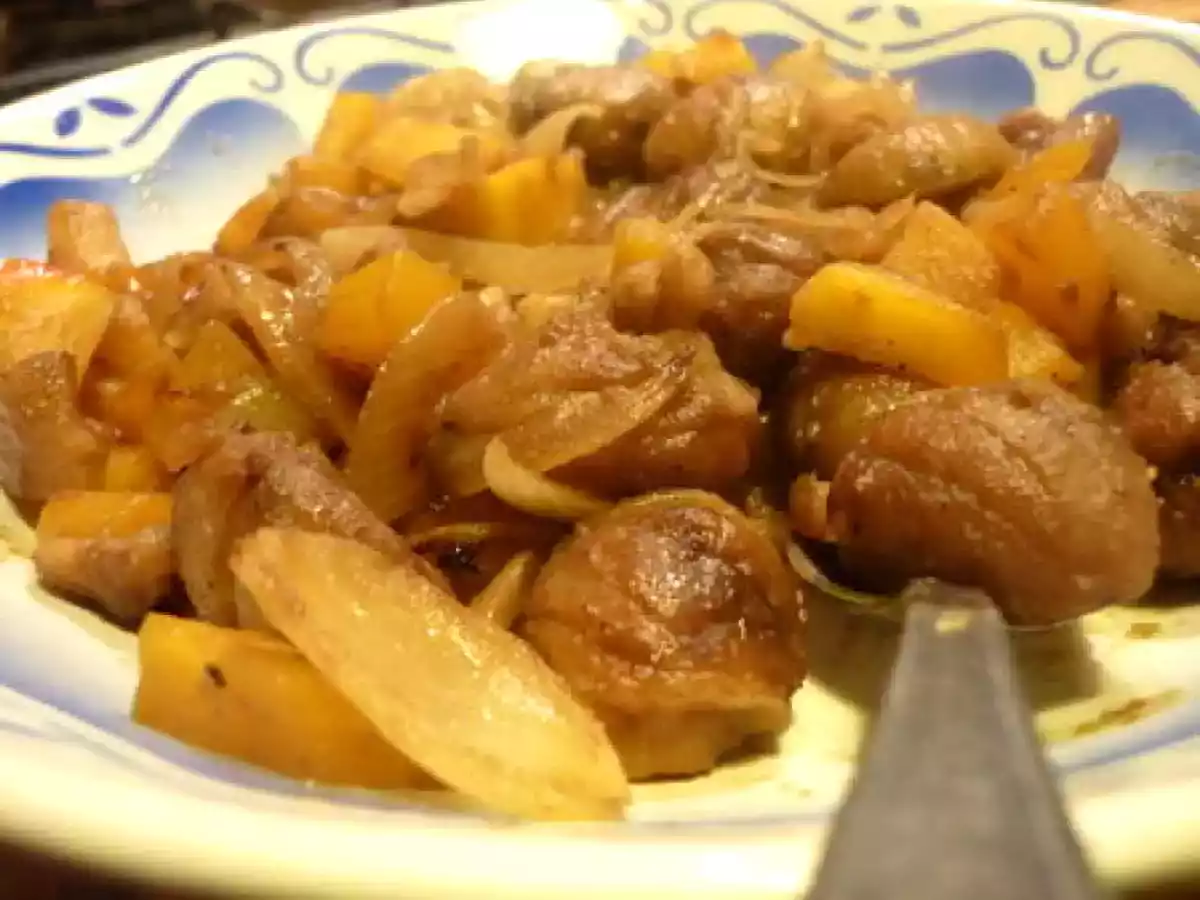 Poêlée de châtaignes et potiron au jus de pomme - photo 2