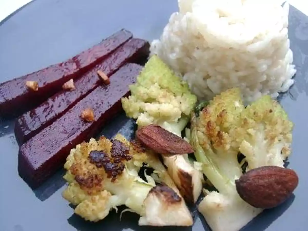 Poêlée de chou romanesco et de betterave