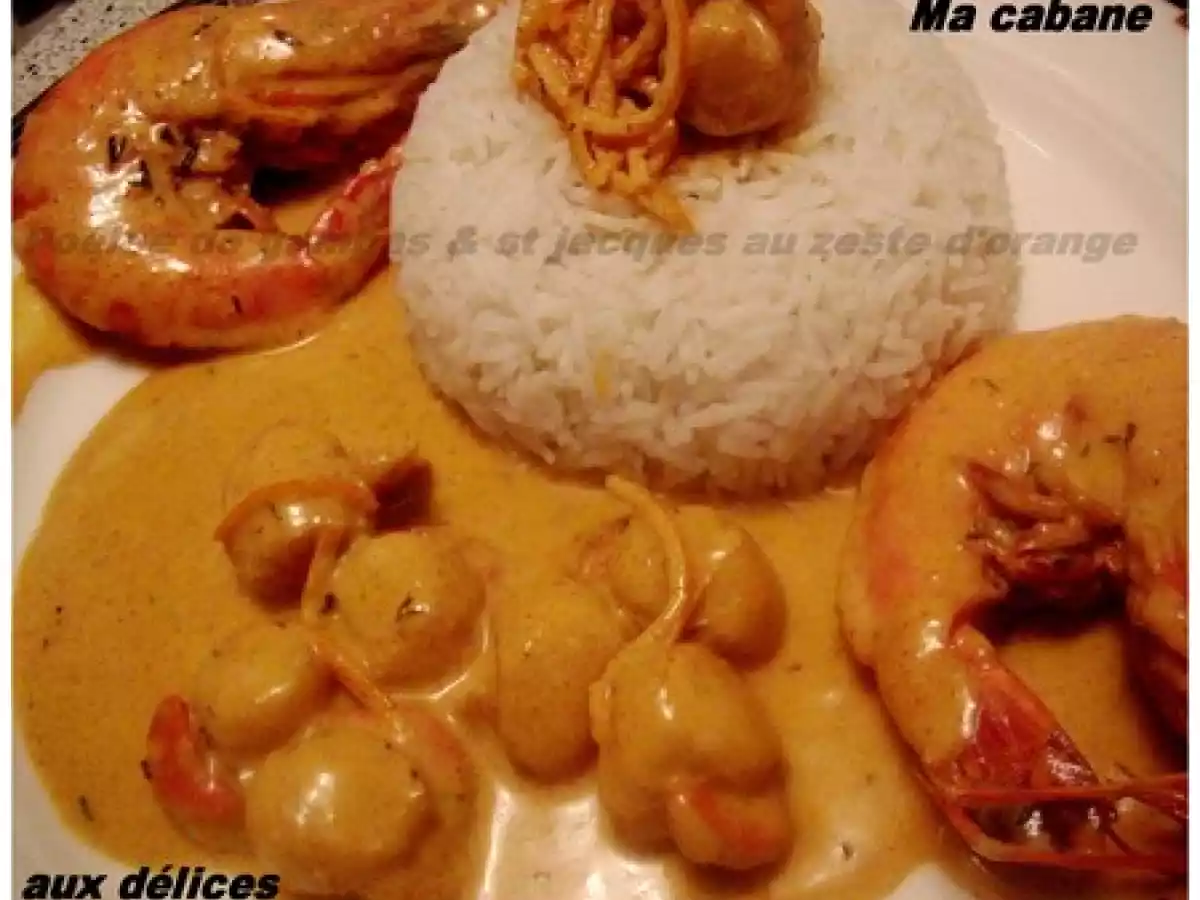 Poêlée de gambas & St Jacques au curry